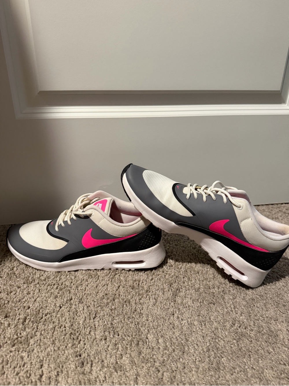 Nike Women’s Athletic Sneakers in White, Gray & Pink